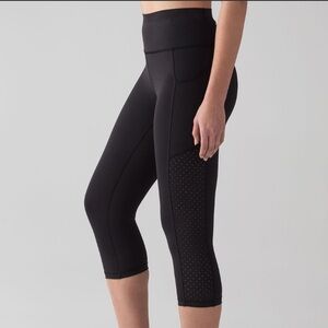 Lululemon Mind Over Miles Crop 17" Cropped Activewear Legging In Black Size 6